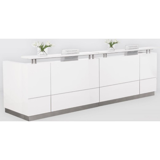 Hugo Plus Reception Desk Gloss White