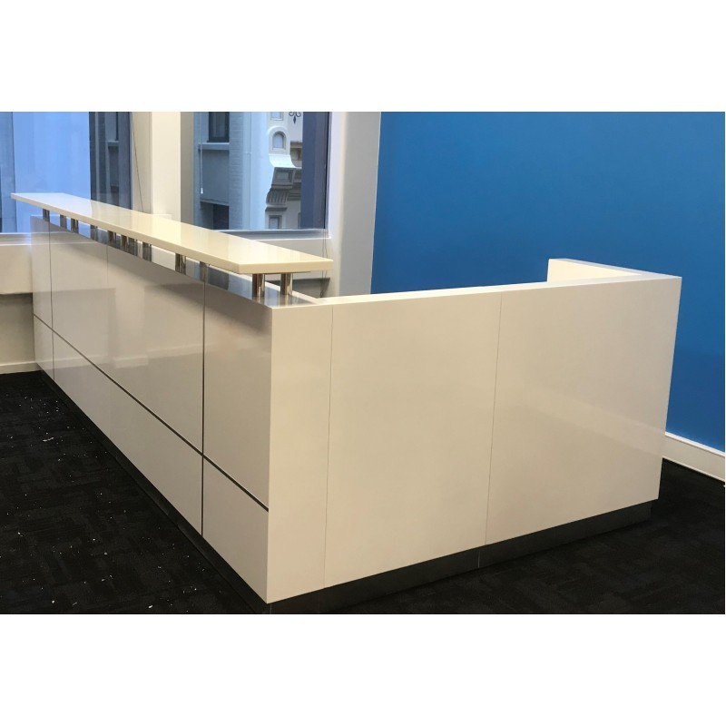 Hugo Plus Reception Desk Gloss White