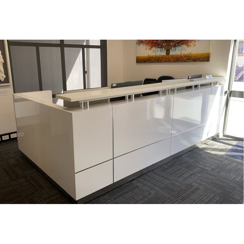 Hugo Plus Reception Desk Gloss White