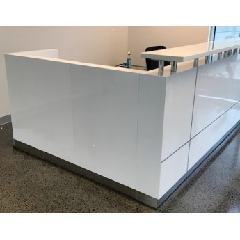 Hugo Plus Reception Desk Gloss White