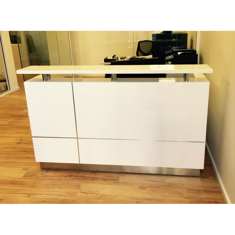 Hugo Reception Desk Gloss White