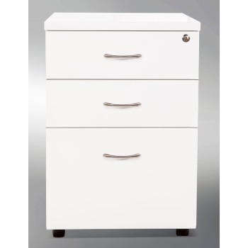 Pedestal Mobile 3 Drawer Gloss White