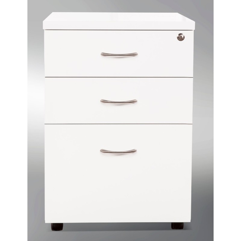 Pedestal Mobile 3 Drawer Gloss White