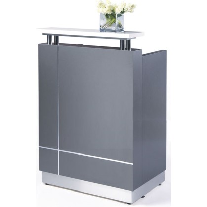 Receptionist Reception Desk Metallic Grey 2 SIZES AVAILABLE