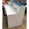 Roma Glass Reception Desk Blue & White