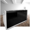 Roma Glass Reception Desk Black & White