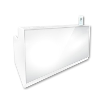 Roma Glass Reception Desk White
