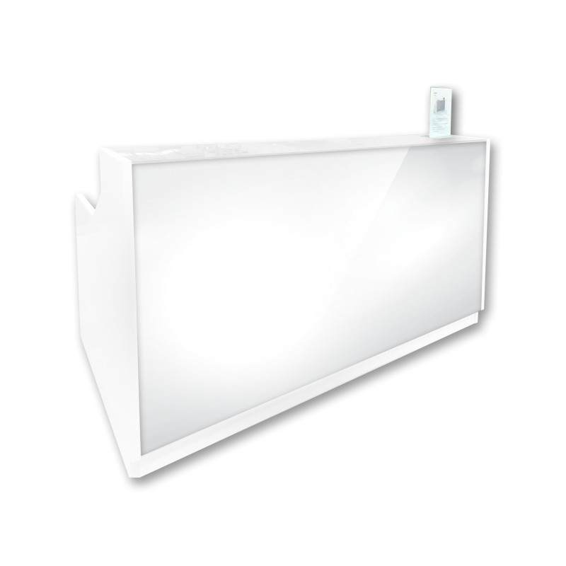 Roma Glass Reception Desk White