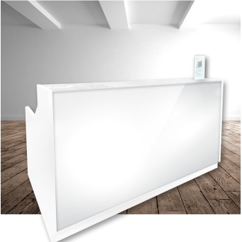 Roma Glass Reception Desk White