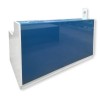 Roma Glass Reception Desk Blue & White