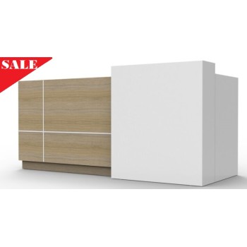 Sempre Reception Desk - White and Natural Oak