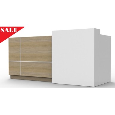 Sempre Reception Desk - White and Natural Oak