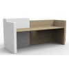 Sempre Reception Desk - White and Natural Oak