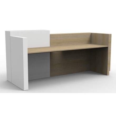 Sempre Reception Desk - White and Natural Oak