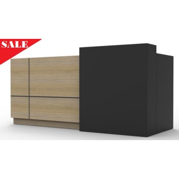 Sempre Reception Desk - Black and Natural Oak