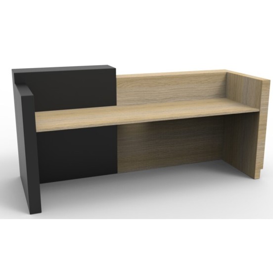 Sempre Reception Desk - Black and Natural Oak