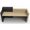 Sempre Reception Desk - Black and Natural Oak
