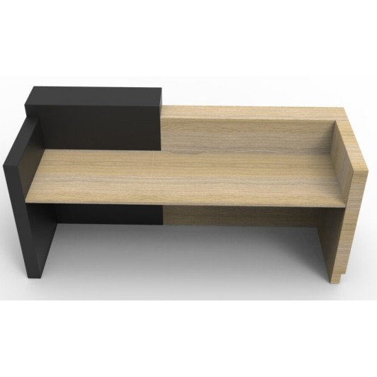 Sempre Reception Desk - Black and Natural Oak