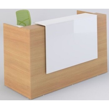 Sorrento Reception Desk 3 SIZES Beech & White