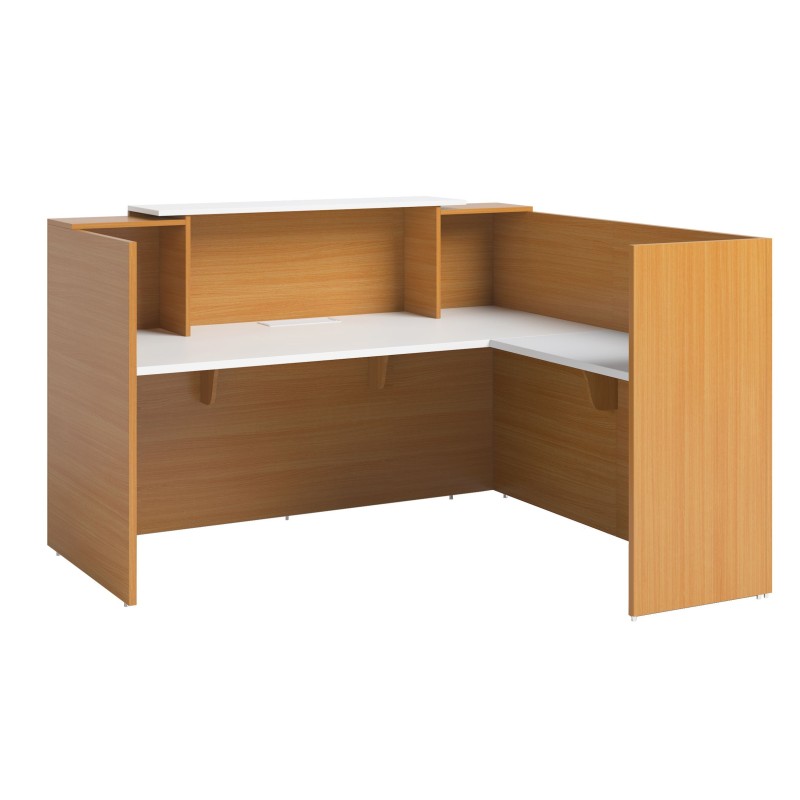 Sorrento Reception Desk 3 SIZES Beech & White