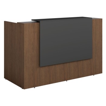 Sorrento Reception Desk 3 SIZES Walnut and Graphite  