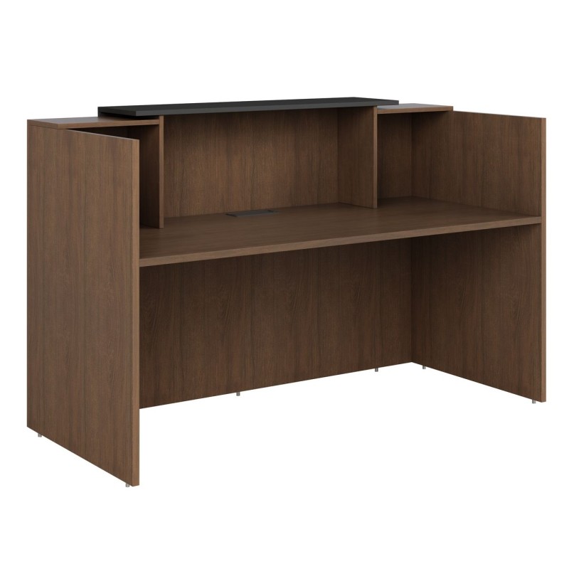 Sorrento Reception Desk 3 SIZES Walnut and Graphite  