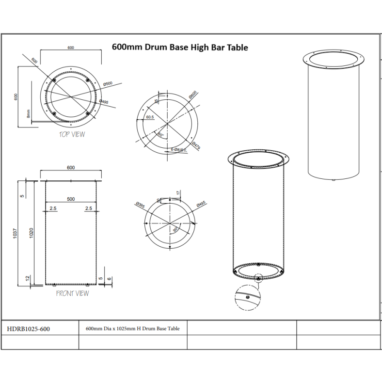 Drum Base Bar Table