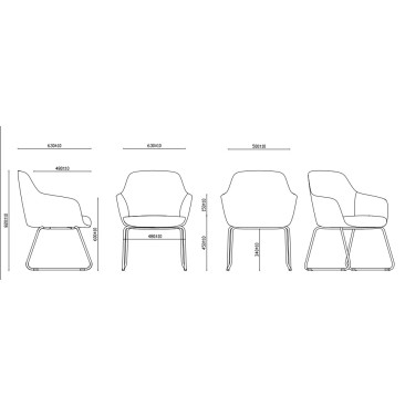 Aspen Sled Base Tub Chair