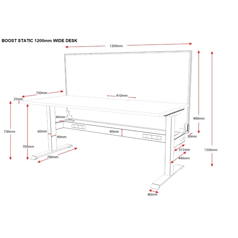 Boost Static Fixed Height Desk