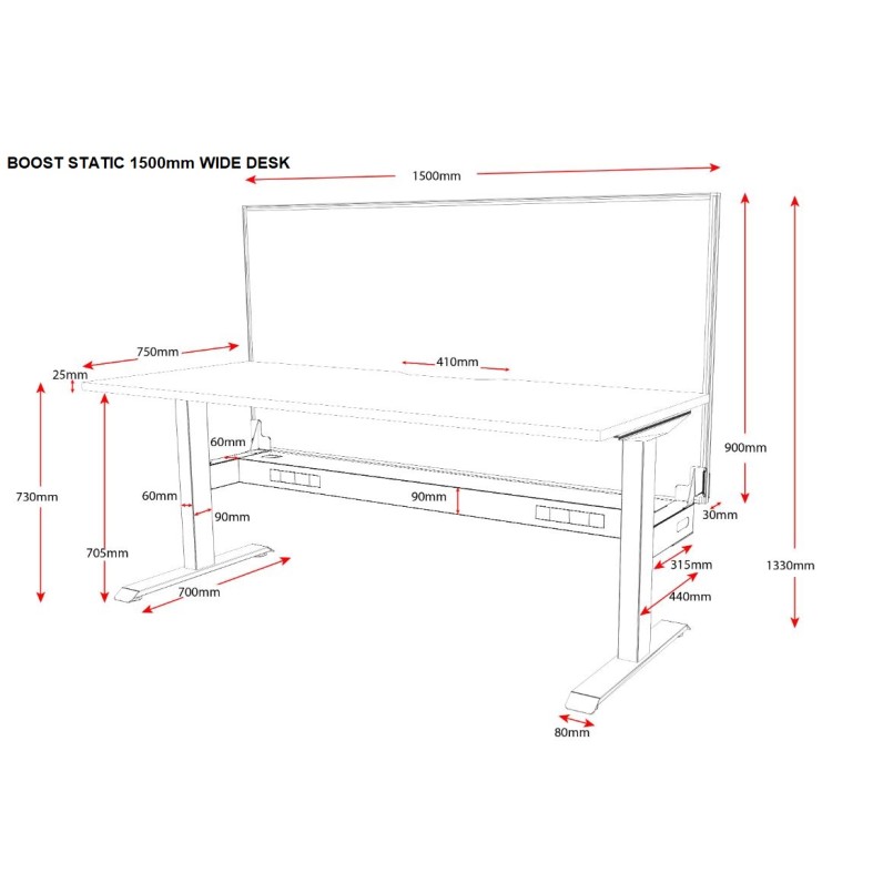 Boost Static Fixed Height Desk