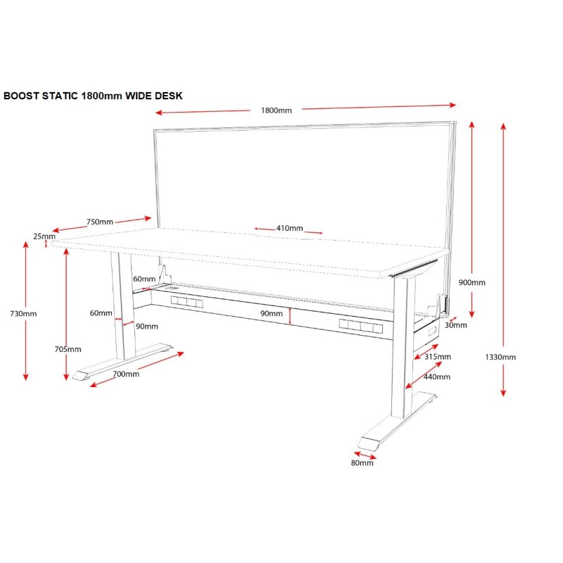 Boost Static Fixed Height Desk