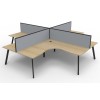 Deluxe Infinity 4 PERSON CORNER WORKSTATION Eternity Leg  