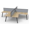 Deluxe Infinity 4 PERSON CORNER WORKSTATION Eternity Leg  
