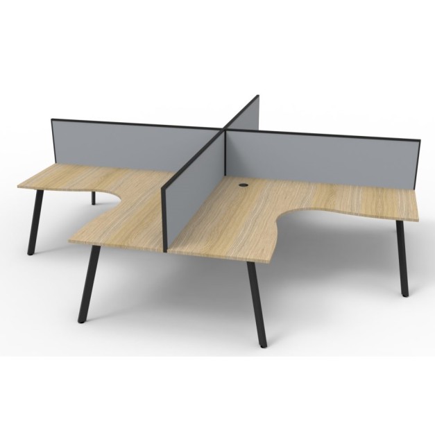 Deluxe Infinity 4 PERSON CORNER WORKSTATION Eternity Leg  