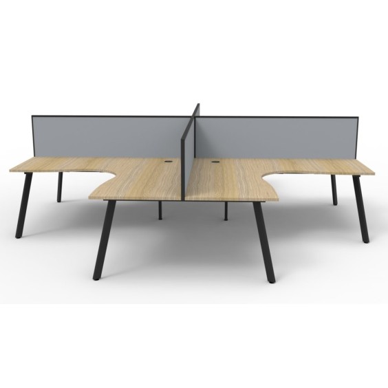 Deluxe Infinity 4 PERSON CORNER WORKSTATION Eternity Leg  