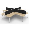 Deluxe Infinity 4 PERSON CORNER WORKSTATION Eternity Leg  