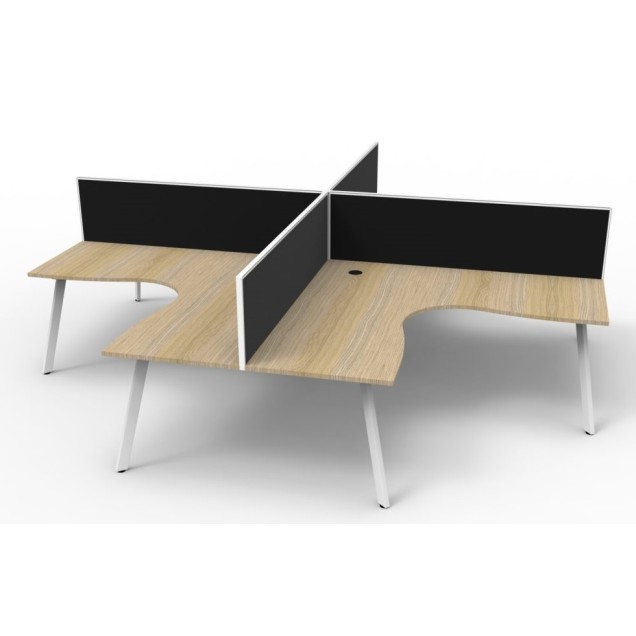Deluxe Infinity 4 PERSON CORNER WORKSTATION Eternity Leg  