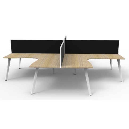 Deluxe Infinity 4 PERSON CORNER WORKSTATION Eternity Leg  