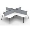 Deluxe Infinity 4 PERSON CORNER WORKSTATION Eternity Leg  