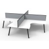 Deluxe Infinity 4 PERSON CORNER WORKSTATION Eternity Leg  