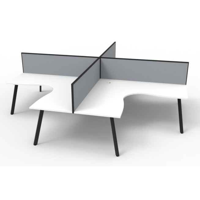 Deluxe Infinity 4 PERSON CORNER WORKSTATION Eternity Leg  