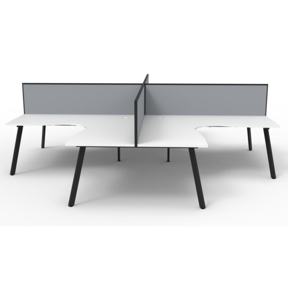 Deluxe Infinity 4 PERSON CORNER WORKSTATION Eternity Leg  