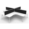 Deluxe Infinity 4 PERSON CORNER WORKSTATION Eternity Leg  