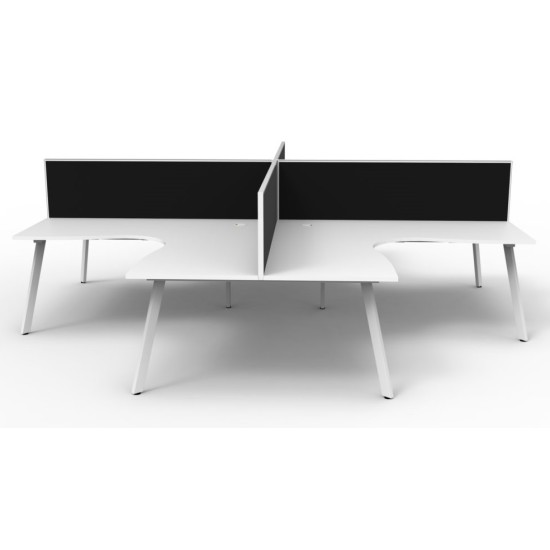 Deluxe Infinity 4 PERSON CORNER WORKSTATION Eternity Leg  
