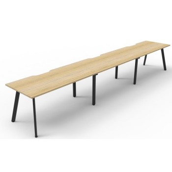 Deluxe Infinity 3 PERSON WORKSTATION Eternity Leg Single-Sided No Screen