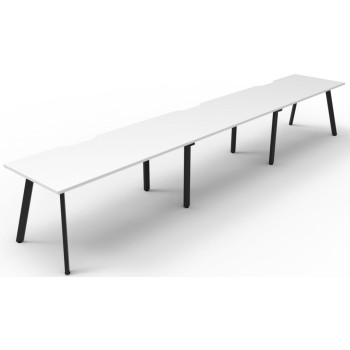 Deluxe Infinity 3 PERSON WORKSTATION Eternity Leg Single-Sided No Screen