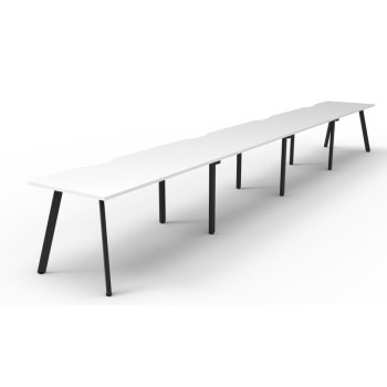 Deluxe Infinity 4 PERSON WORKSTATION Eternity Leg Single-Sided No Screen