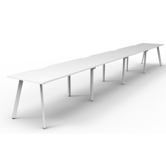 Deluxe Infinity 4 PERSON WORKSTATION Eternity Leg Single-Sided No Screen