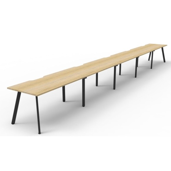 Deluxe Infinity 5 PERSON WORKSTATION Eternity Leg Single-Sided No Screen