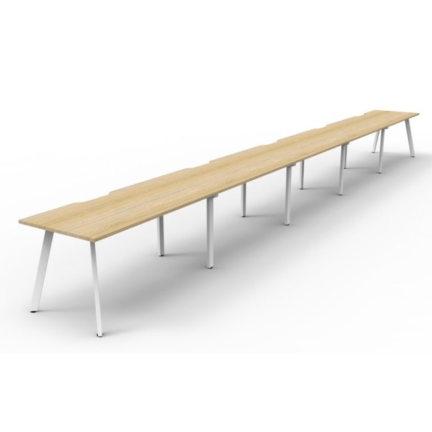 Deluxe Infinity 5 PERSON WORKSTATION Eternity Leg Single-Sided No Screen